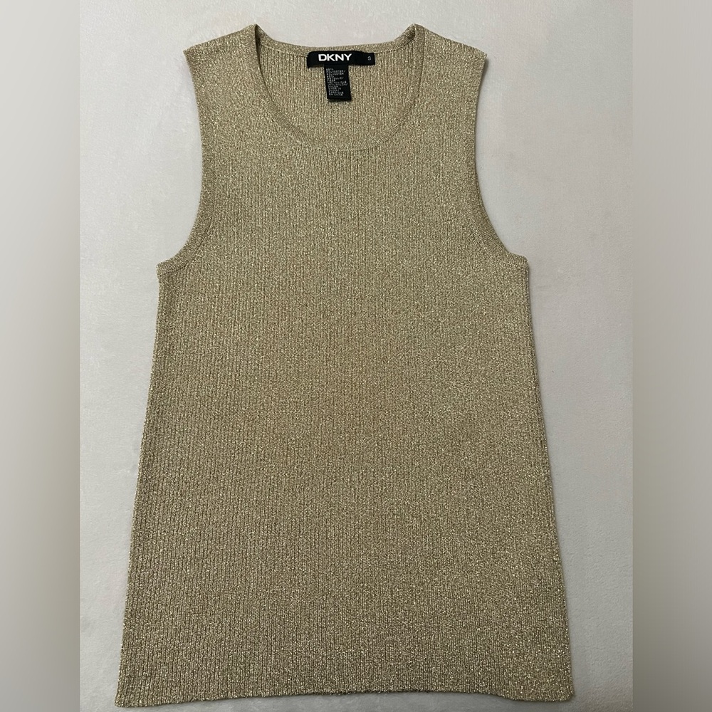 Gold Sleeveless Knit Top
